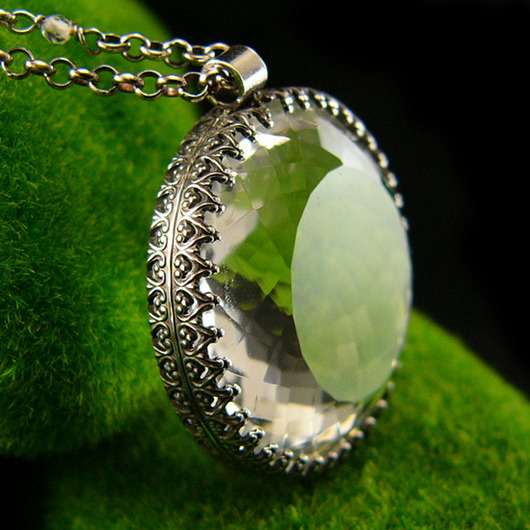 wisiory Naszyjnik Lodowy - Kryształ Górski Srebro