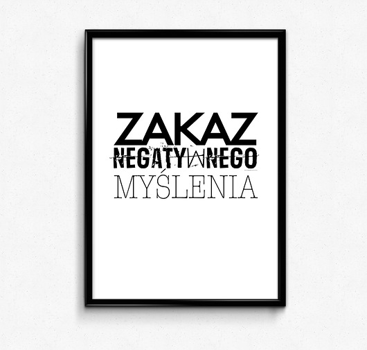 Plakat Zakaz negatywnego myślenia 50 x 70 Bury Lis