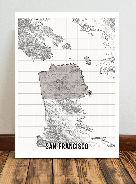 plakaty San Francisco mapa plakat  50x70 cm / A3 / A4