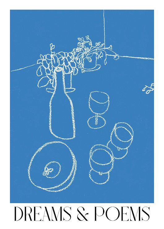 plakaty Plakat Blue table