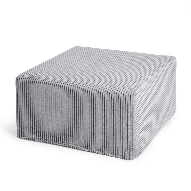 poduszki plecione Duża kwadratowa szara pufa CORD Slim 60x30