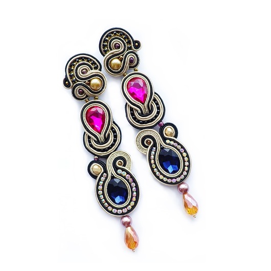 Blink Blink- długie kolczyki soutache Mró Soutache