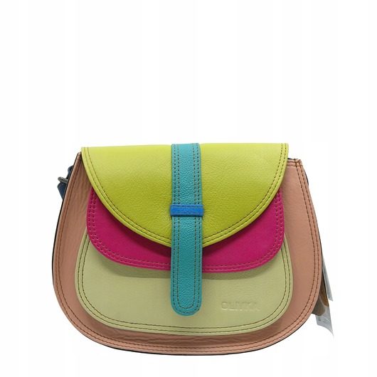 torby na ramię Torebka damska na ramię skórzana pojemna kolorowa ze skrawków eko OLIVKA