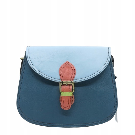 torby na ramię Torebka listonoszka damska skóra naturalna ze skrawków oryginalna OLIVKA