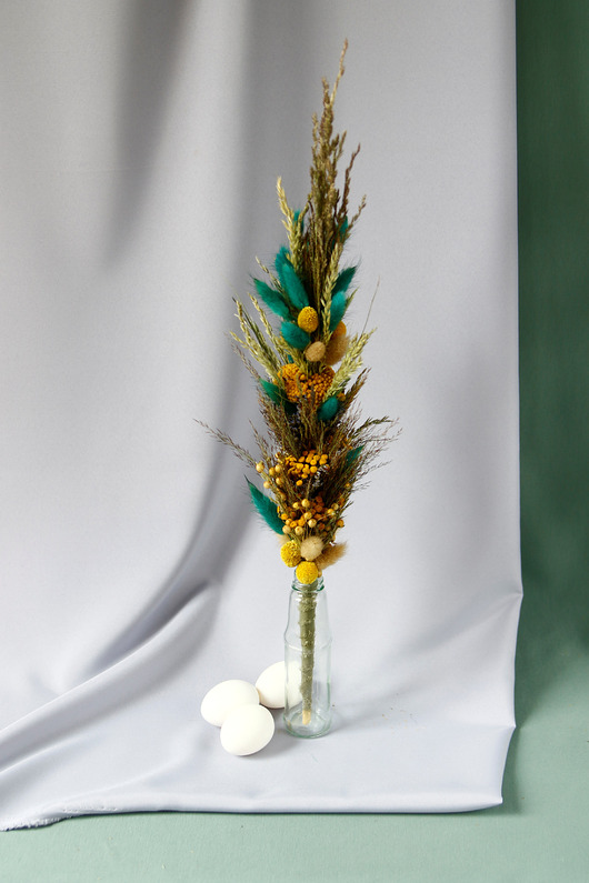 Wielkanoc - inne Palma wielkanocna z suszonych kwiatów