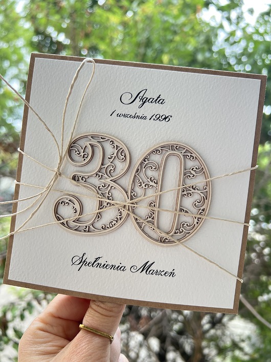 kartki scrapbooking Wyjątkowa ręcznie robiona kartka na 30 urodziny