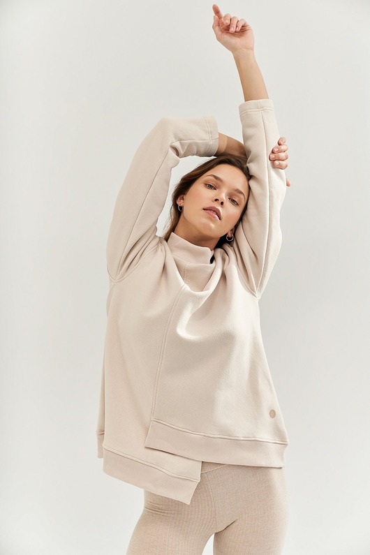 bluza bez kaptura damska Bluza do jogi Comfy MILKY WAY Sweatshirt - sandy beach