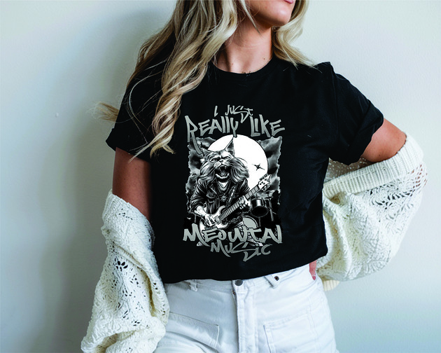 t-shirt damskie Koszulka Meow music