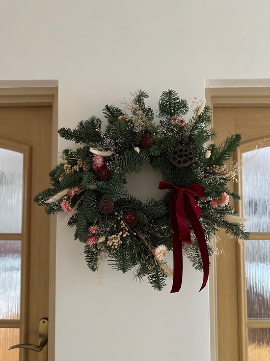 wianki bożonarodzeniowe Duży wianek zimowy 100% naturalny jodła