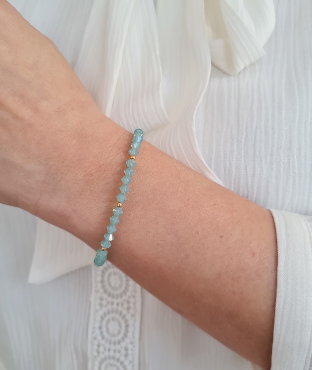 bransoletki - inne Kryształki Swarovski bransoletka miętowa