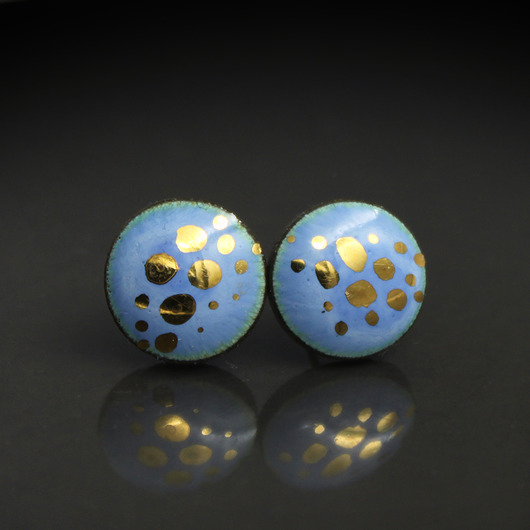 kolczyki ceramiczne Panterka 11mm /stal chirurgiczna/