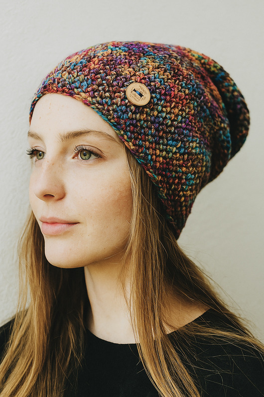 czapki damskie Kolorowa czapka całoroczna przejściowa cienka all season S/M