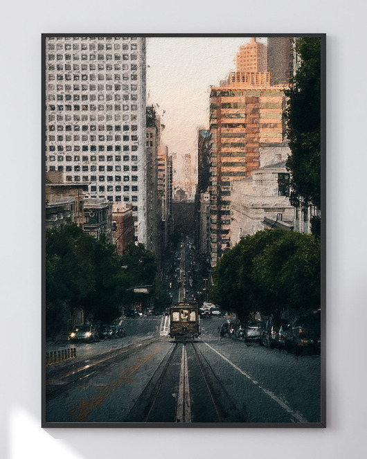 grafiki i ilustracje Plakat z widokiem miasta 'Zmierzch'