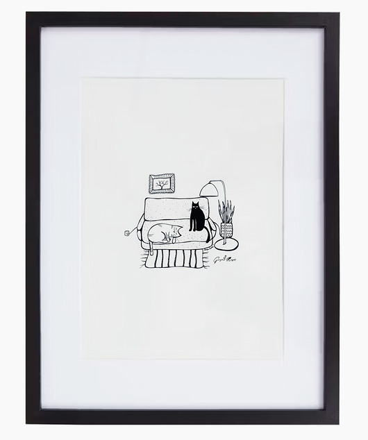 grafiki i ilustracje Koty na kanapie