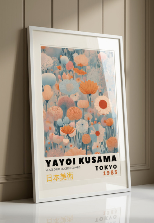 grafiki i ilustracje PLAKAT dekoracyjny pastelowe kwiaty Yayoi Kusama, poster