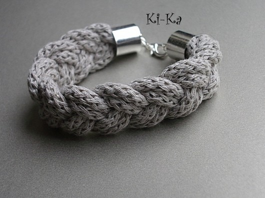 Sweter -warkocz  / grey / - bransoletka KiKa pracownia