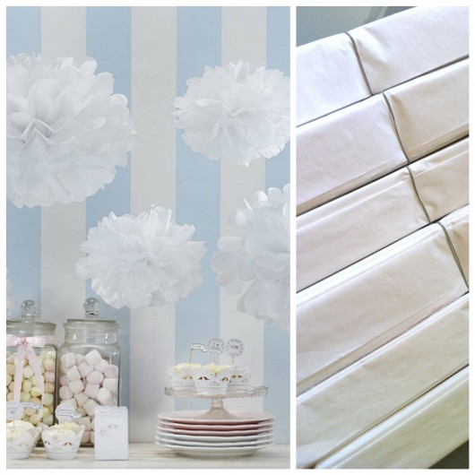 Ślub - inne Pompony z bibuły - białe!