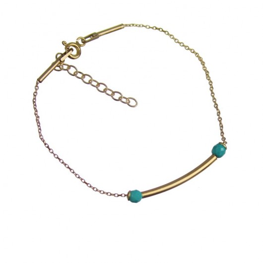 POPLAVSKY BRANSOLETKA TURQUOISE ANCHOR srebro POPLAVSKY