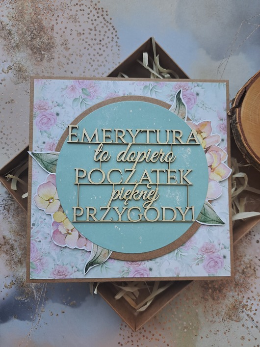 kartki scrapbooking Kartka z okazji przejścia na emeryturę (pudełko)