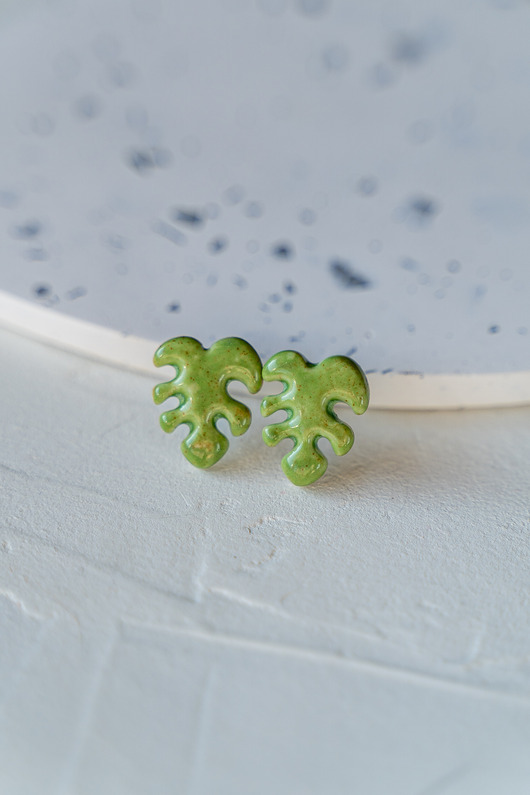 kolczyki ceramiczne Kolczyki porcelanowe MONSTERA