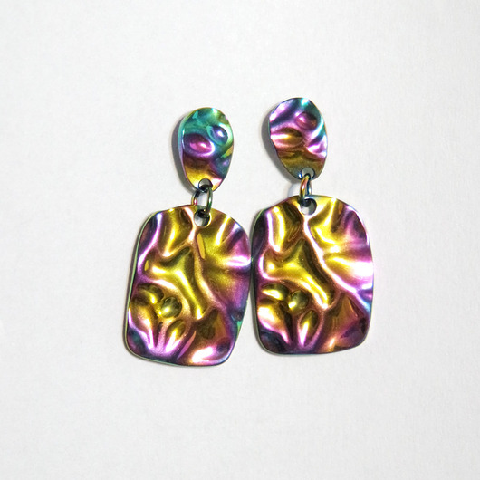 kolczyki - inne Kolekcja Starlight - Prostokąty wiszące - stal, sztyfty