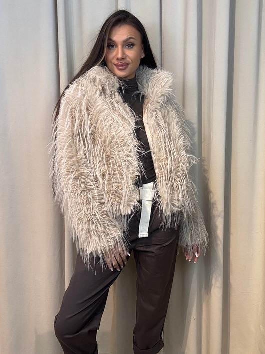 kurtki damskie Futro Beige Gatto