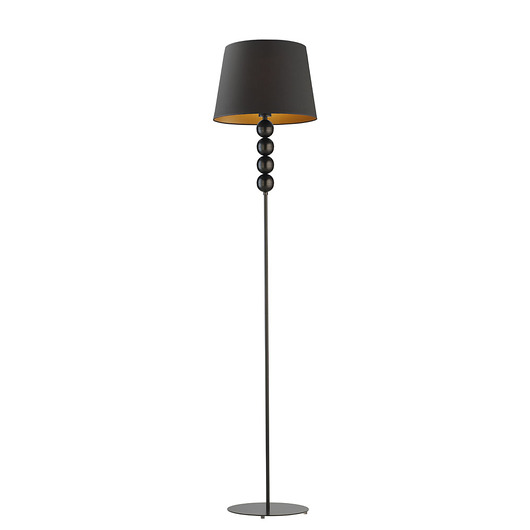 lampy podłogowe Czarna lampa podłogowa w stylu glamour do salonu SEUL GOLD