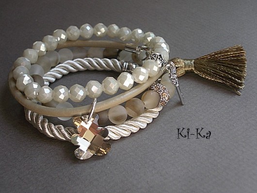 Champagne set- bransoletki KiKa pracownia