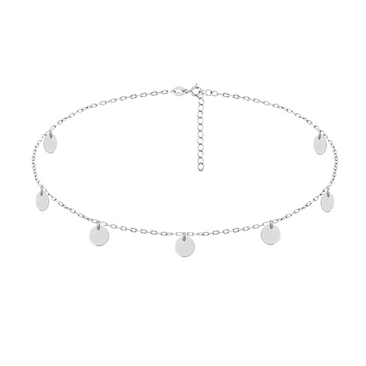 chokery Naszyjnik choker z kółkami srebro 925