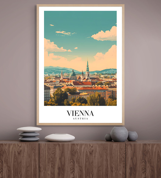 plakaty Retro plakat podróżniczy - Austria - Wiedeń - pamiątka, prezent