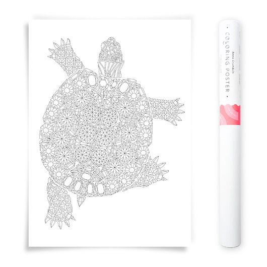 obrazy i plakaty do pokoju dziecięcego Plakat do Kolorowania żółw Kryształy Diamenty 50x70cm