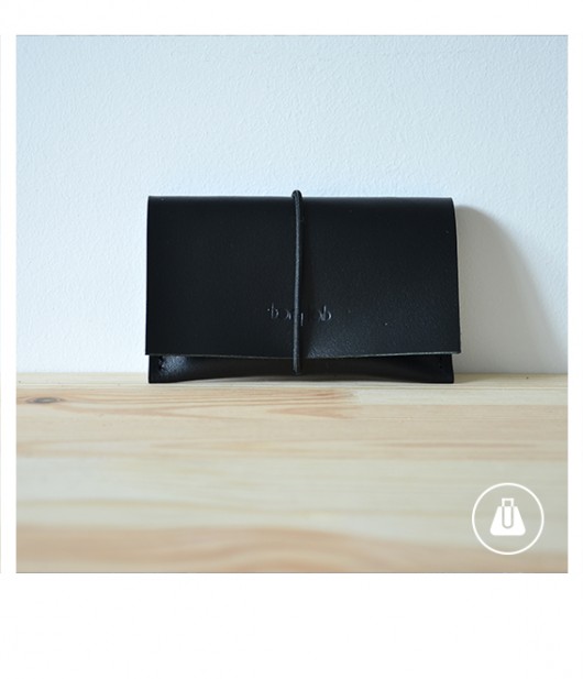 leather wallet - blackblack bag lab