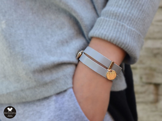 light gray  ring gold 17 barboleta