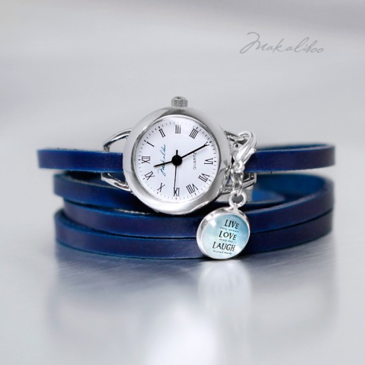 Zegarek - Live-Love-Lough - blue Makaliboo
