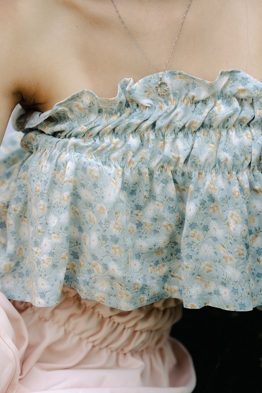 topy damskie Letni top bez ramiączek Blooming mint