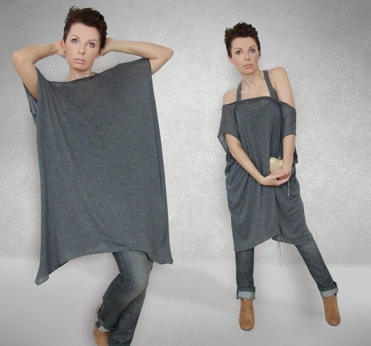 Tunika/ Bluzka/Sukienka Oversize SZARA by momo momo fashion