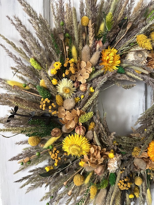 wianki Wianek wiosenny naturalny słoneczny z trawami