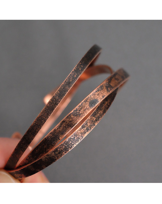 bransoletki wire wrapping Bransoletki miedziane zestaw 3 sztuki