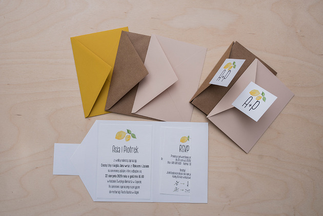 Zaproszenie ślubne z serii LEMON WHITE Papel