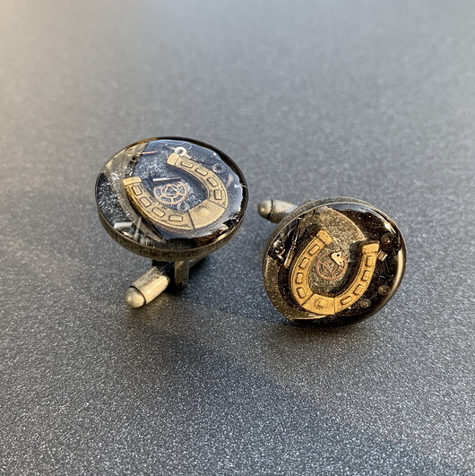 spinki do mankietów SPINKI - STEAM DREAM - HORSESHOE - grey