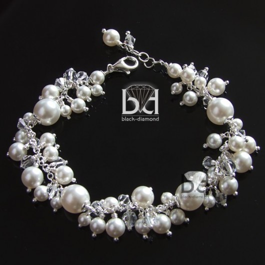 Gronkowa Bransoletka kryształ Swarovski Black Diamond