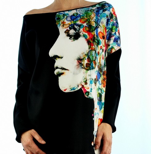 Bluza czarna - akwarela ART INDYWIDUALITY