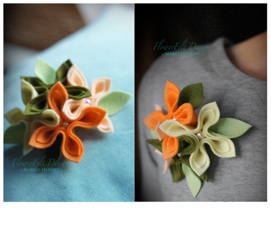 Pastelove broszka FlowerFelt Design