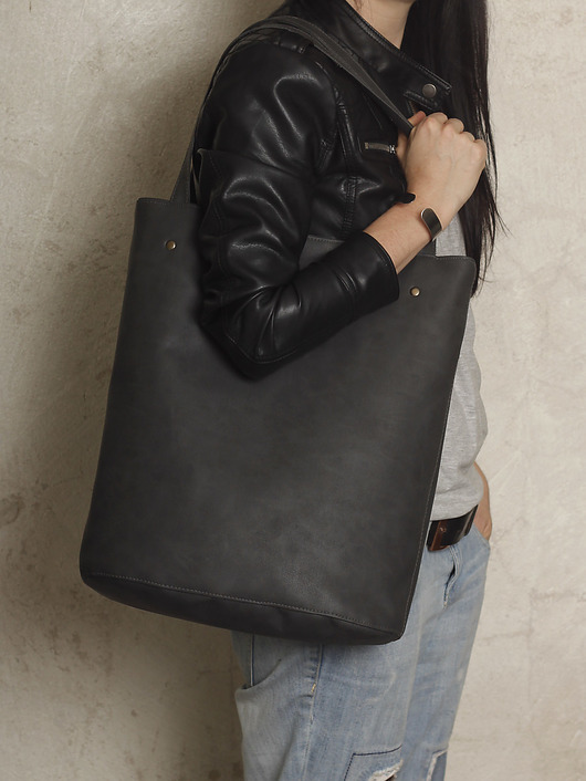 Shopper bag XL grafit / pojemna torba na codzień hairoo