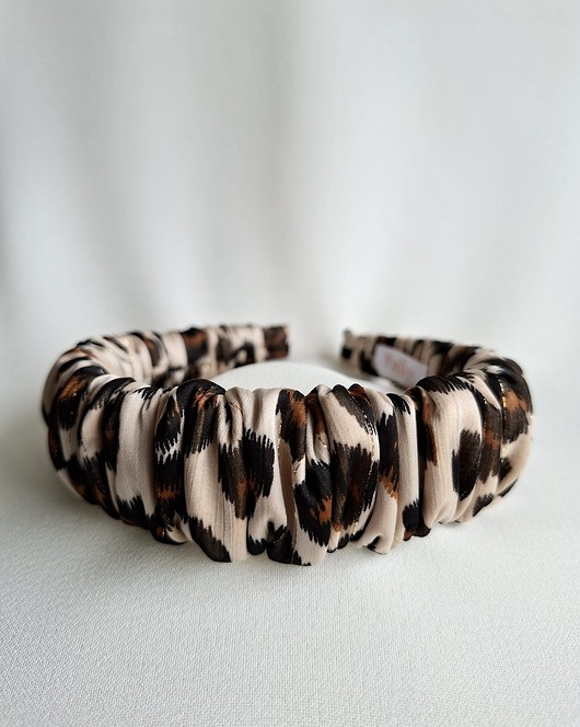 opaski do włosów Opaska marszczona Sophie w panterkowy wzór