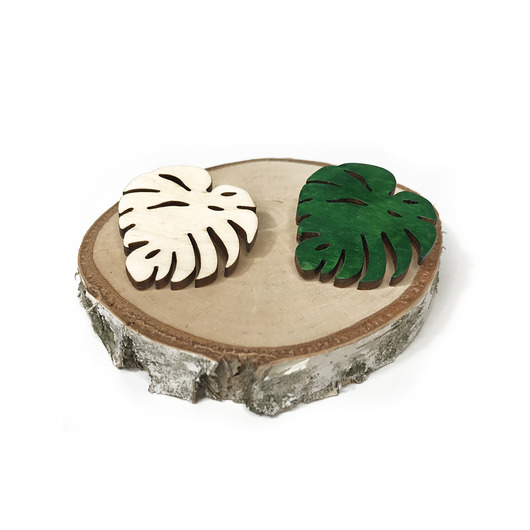 Broszka - MONSTERA STREET WOOD