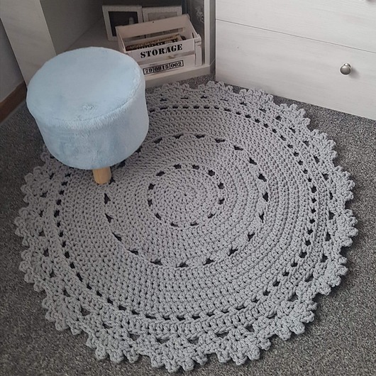 dywany Dywan szydełkowy 90cm ze sznurka bawełnianego