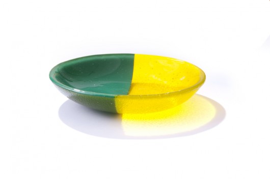 Salaterka żółto-zielona Fusing Glass