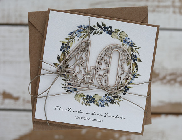 kartki scrapbooking Kartka na 40 urodziny