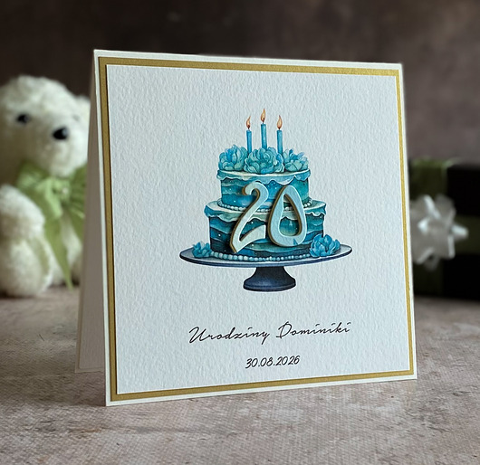 kartki scrapbooking Kartka urodzinowa z kopertą prezentową, BH 31